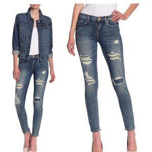 𝅺blank NYC Reade Rip Rep Mid Rise Skinny Jeans, Size 28